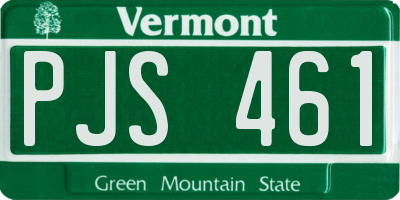 VT license plate PJS461