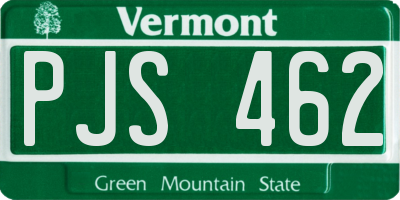 VT license plate PJS462