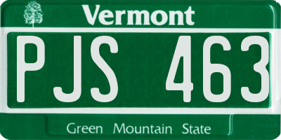 VT license plate PJS463