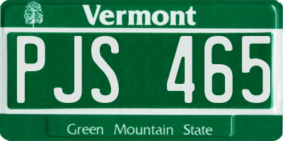 VT license plate PJS465