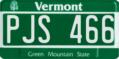 VT license plate PJS466