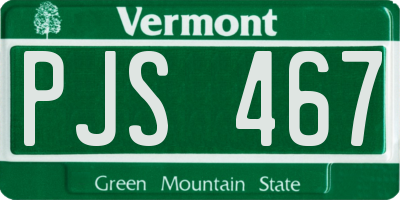 VT license plate PJS467