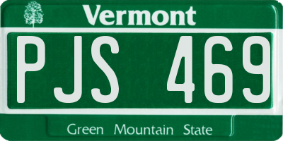 VT license plate PJS469