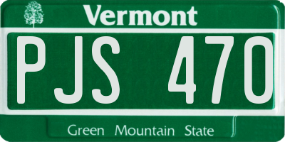 VT license plate PJS470