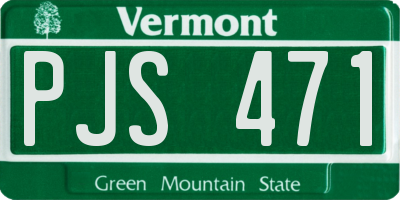 VT license plate PJS471