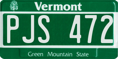 VT license plate PJS472