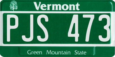 VT license plate PJS473