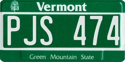 VT license plate PJS474