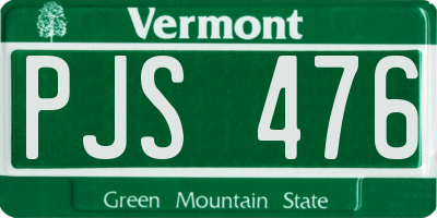VT license plate PJS476