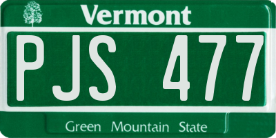 VT license plate PJS477