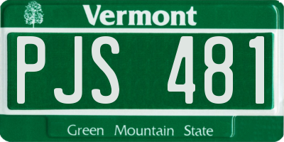 VT license plate PJS481