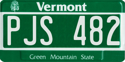 VT license plate PJS482