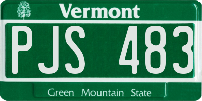 VT license plate PJS483