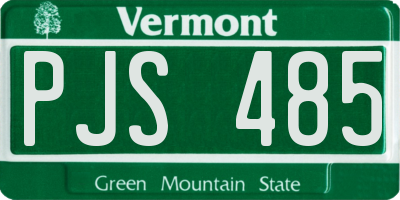 VT license plate PJS485