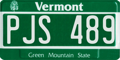 VT license plate PJS489