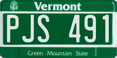 VT license plate PJS491
