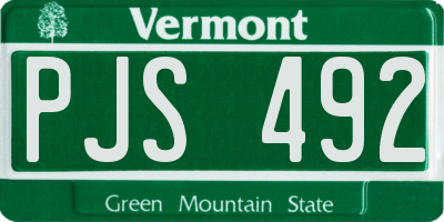 VT license plate PJS492