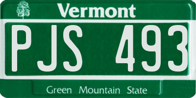 VT license plate PJS493