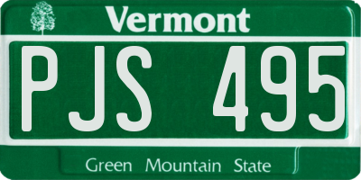 VT license plate PJS495