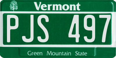 VT license plate PJS497