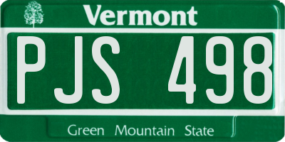 VT license plate PJS498