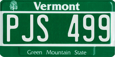 VT license plate PJS499