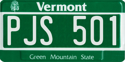 VT license plate PJS501