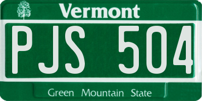 VT license plate PJS504