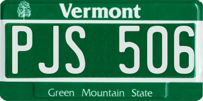 VT license plate PJS506