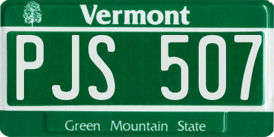VT license plate PJS507