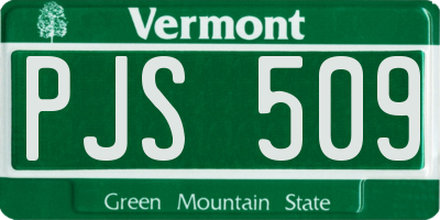 VT license plate PJS509