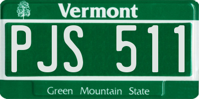 VT license plate PJS511