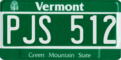 VT license plate PJS512