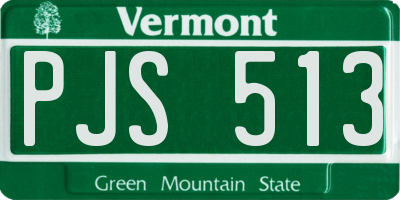 VT license plate PJS513