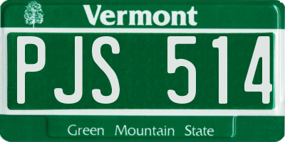 VT license plate PJS514