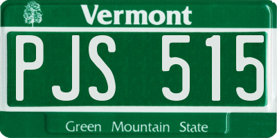 VT license plate PJS515