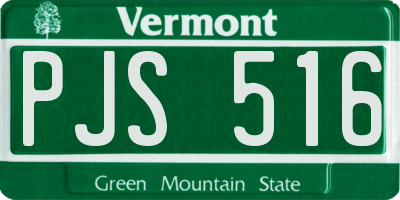 VT license plate PJS516