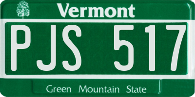 VT license plate PJS517