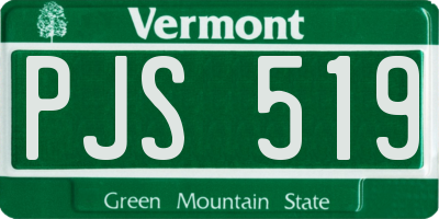 VT license plate PJS519