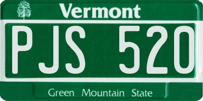 VT license plate PJS520