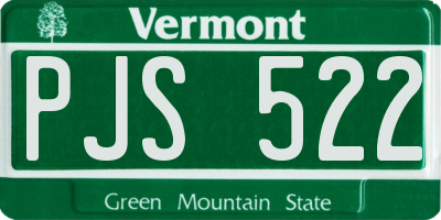 VT license plate PJS522