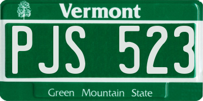 VT license plate PJS523