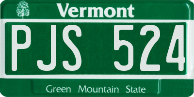 VT license plate PJS524