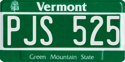 VT license plate PJS525