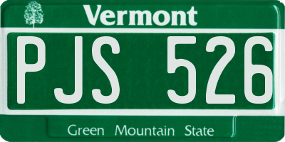 VT license plate PJS526