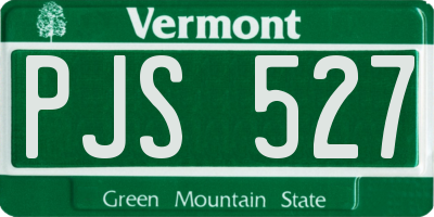 VT license plate PJS527