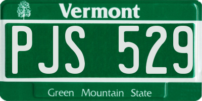VT license plate PJS529