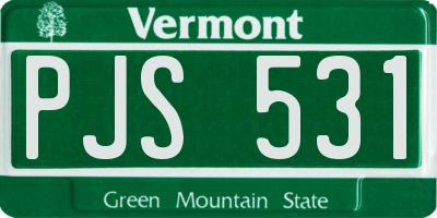 VT license plate PJS531