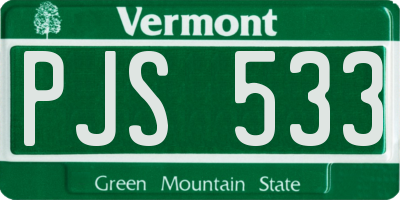 VT license plate PJS533