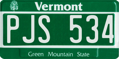 VT license plate PJS534